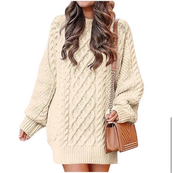 Dresses & Skirts - Anrabess Oversized Cable Knit Sweater Dress Women’s Small Chunky Knit Irish